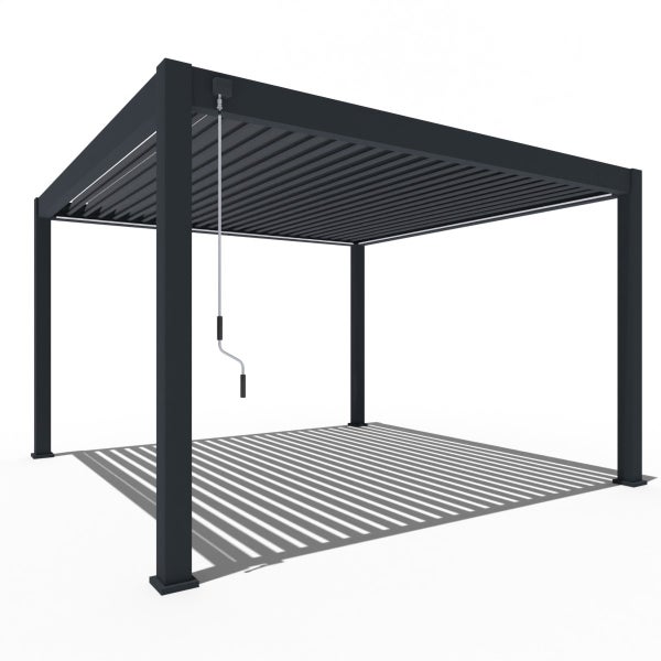 Weide Deluxe Plus Aluminium Pavillon 4 x 4 M Anthrazit Pergola Freistehend