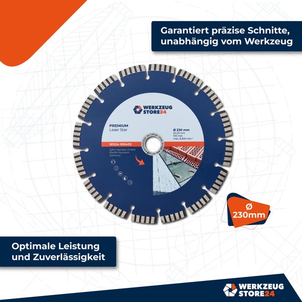 Diamanttrennscheibe mit 230 Millimeter Durchmesser