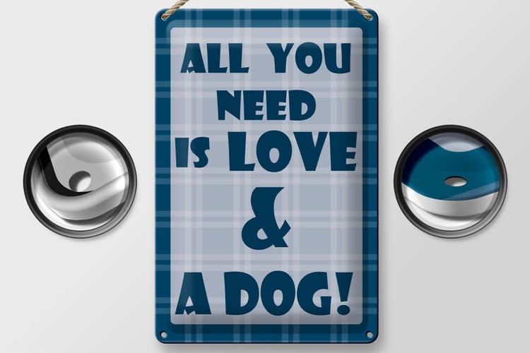 Blechschild Spruch 20x30cm All you need is love & a Dog