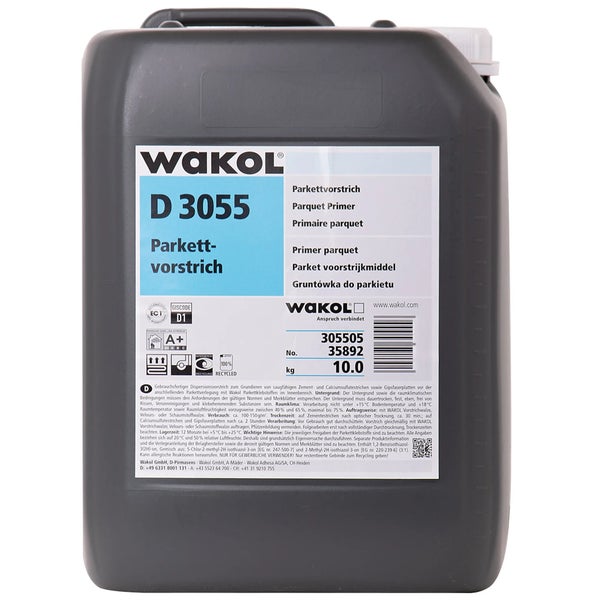 WAKOL D 3055 Parkettvorstrich im 10 Kilogramm Kanister zur Untergrundvorbehandlung vor der Parkettverlegung.
