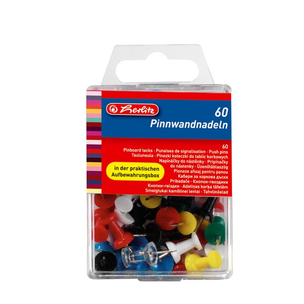 Herlitz Pinnwandnadel farbig 60 Stück