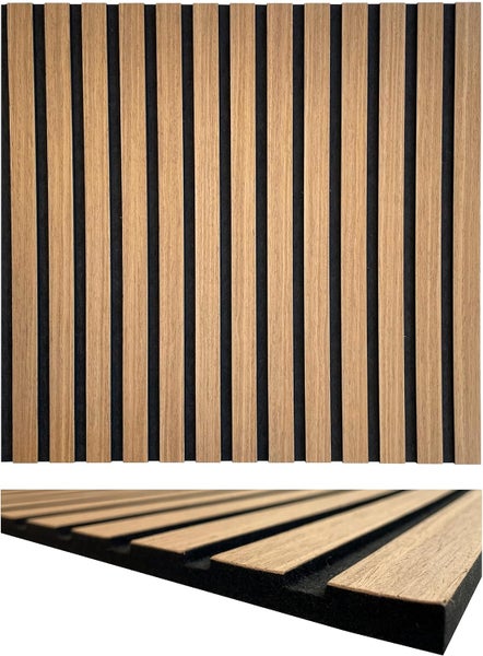Leichte Lamellen - 3d Paneele 1mm Holz & 9mm PET Filz Wandpaneele Deckenpaneele Dekoren & Schalldämmung (11003A) 52x52cm - 0,27m²
