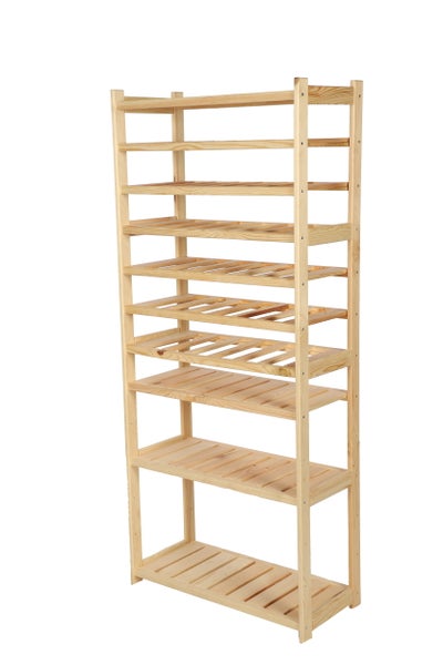 PROREGAL Weinregal SPREEWALD HxBxT 163x70x33cm 36 Flaschen auf 6 Ebenen + 4 Ablagen Massives Kiefernholz Natur