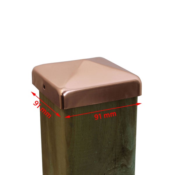 Pfostenabdeckung aus Metall, 91 mm
