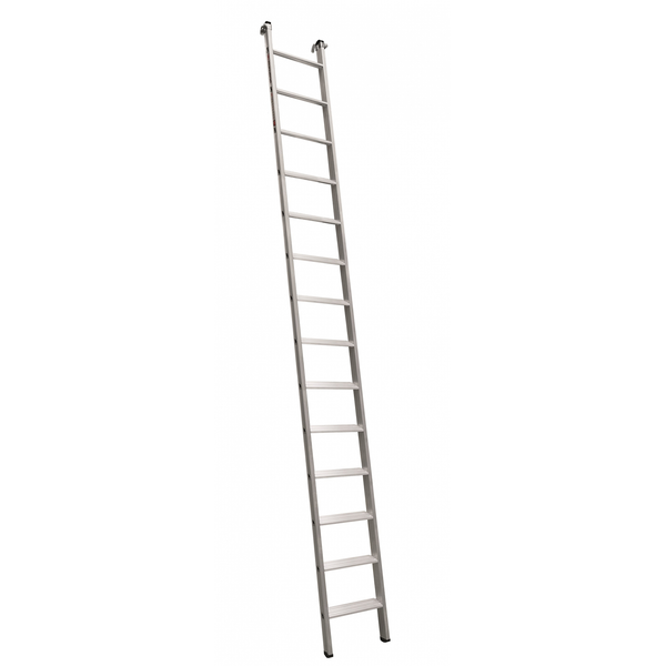 Eine einteilige Aluminium Anlegeleiter mit Sprossen für den professionellen Einsatz im Handwerk und Haushalt.