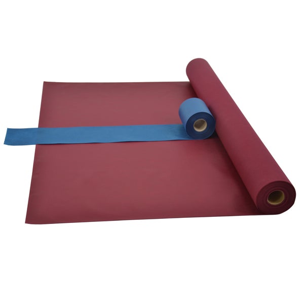 Sensalux Kombi-Set 1 Tischdeckenrolle 1m x 25m bordeaux + Tischläufer 15cm ozeanblau