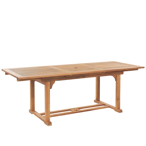 Ausziehbarer Gartentisch JAVA 160/220 cm 90 cm Akazienholz Hellbraun