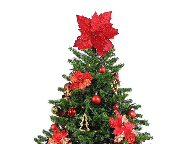 Weihnachtsbaumspitze in Form eines Weihnachtssterns für die Dekoration von Tannenbäumen.