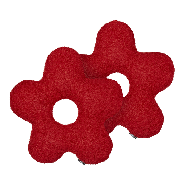 Dekokissen 2er Set CAMPONULA Bouclé 40 x 40 cm Rot Ohne Muster