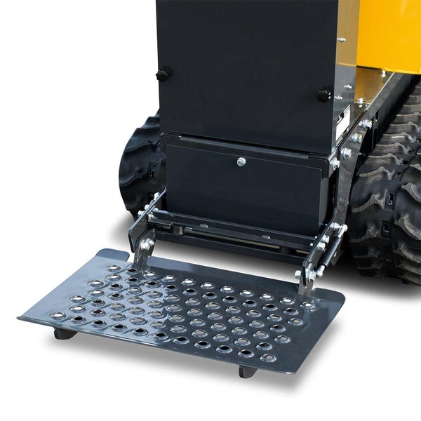 Detailaufnahme einer Trittstufe an einer Arbeitsmaschine