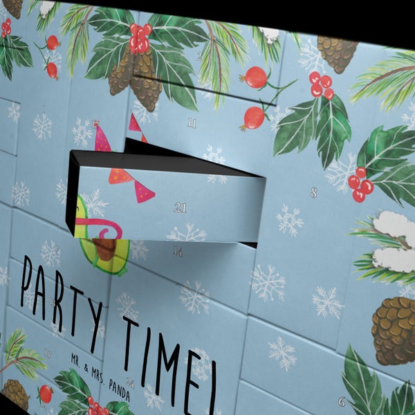 Mr. & Mrs. Panda Befüllbarer Adventskalender Avocado Party Zeit - Blau Pastell