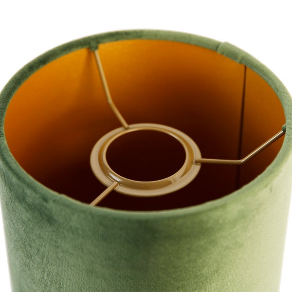 Velours-Lampenschirm grün mit goldener Innenseite 15/15/25
