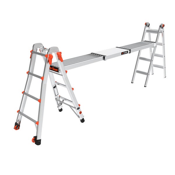 Little Giant Arbeitsgerüst mit zwei Leitern und ausziehbarer Aluminiumplattform für Bauarbeiten