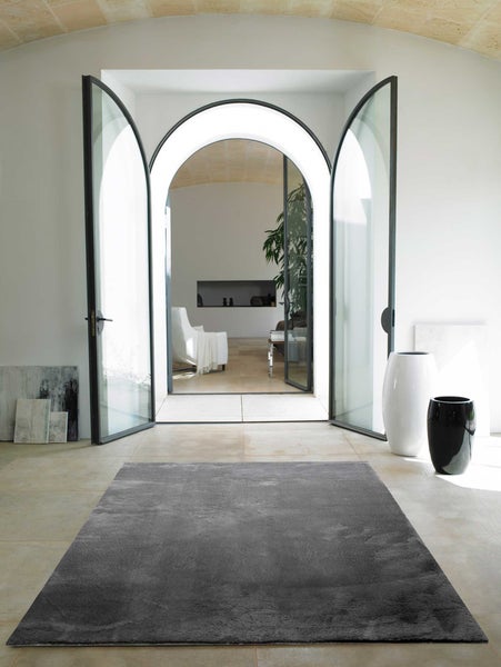 Teppich Rund Anthrazit soft & weich Lago Homie Living 120 cm rund