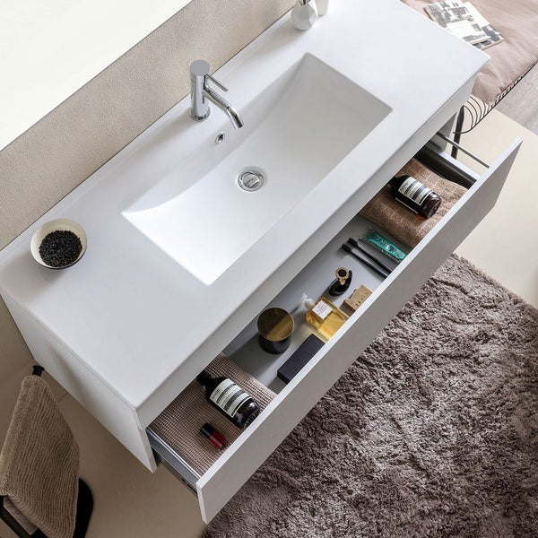 Moderner Badezimmermöbel- Set in hellgrauer Holzoptik | Sole