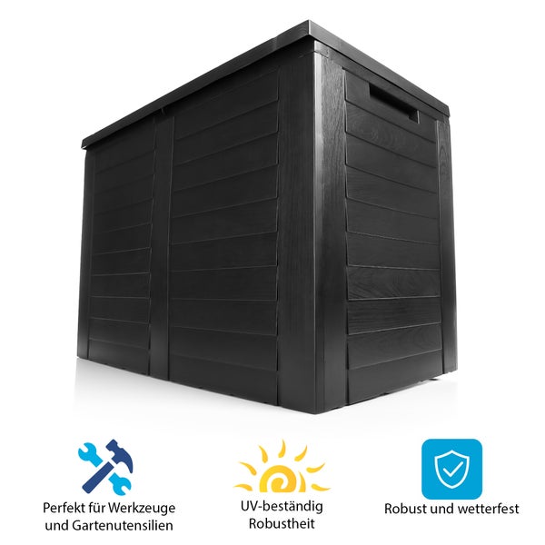 BigDean Aufbewahrungsbox Garten 170L mit Stecksystem aus Kunststoff – Auflagenbox wasserdicht für outdoor geeignet – Kissenbox im kompakten Design & Made in Europe