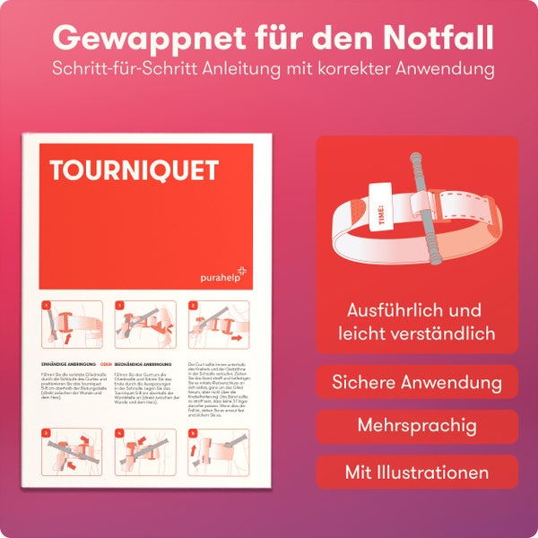 Tourniquet (2 Stück) - Hochwertiger Druckverband für Notfälle und Erste Hilfe - Einfach anzuwenden und effektiv - Unverzichtbar für Outdoor, Militär, Sport und Rettungsdienste