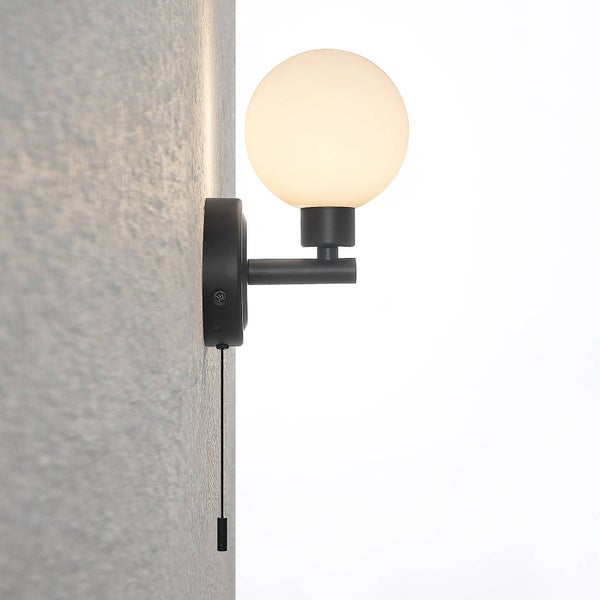 Lindby Wandleuchte, Wandlampe Bad Zaniba (spritzwassergeschützt (Modern) in Schwarz aus Metall (1 flammig G9) - Wandleuchten Spiegelleuchte Badezimmer Wandbeleuchtung Wohnzimmerleuchte