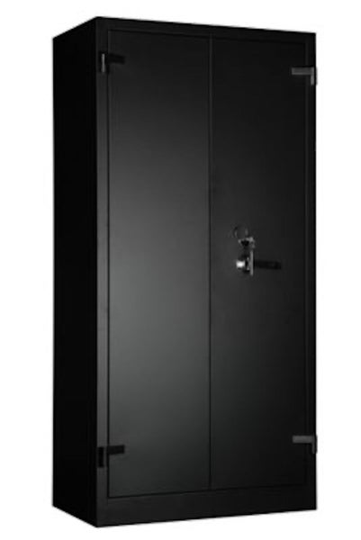 PROREGAL Feuerschutzschrank Shark 5 Ordernhöhen HxBxT 195 x 95 x 55 cm Schwarz