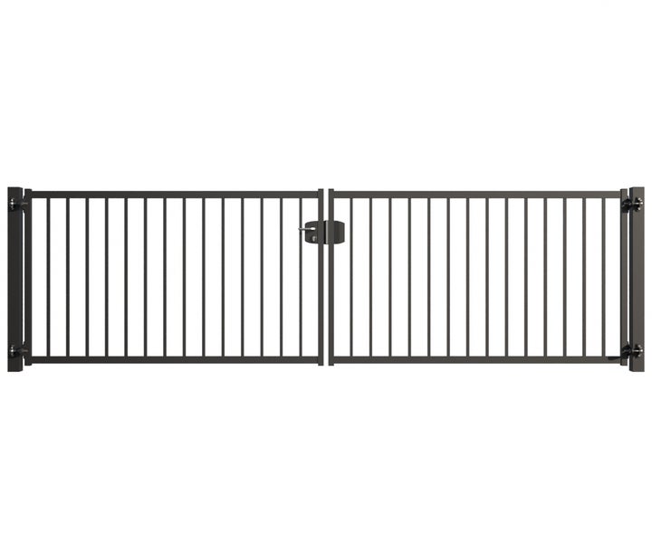 Doppeltor aus Metall für den Gartenzaun