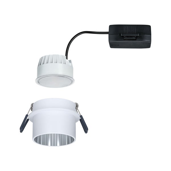 LED Einbauleuchte 3-Step-Dim Gil Coin IP44 rund 68mm Coin 6W 470lm 230V dimmbar 2700K Weiß matt, Eisen gebürstet