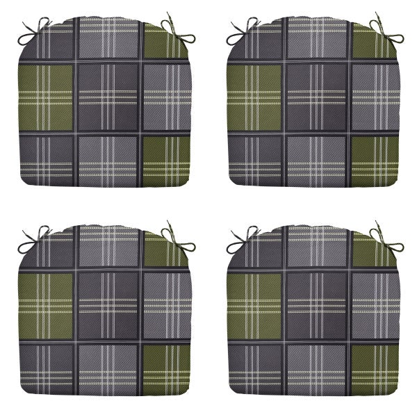 Sitzkissen Patchy Olive - Ca. 46x48 cm - 4er-Set
