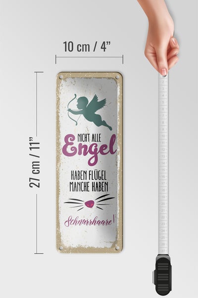 Blechschild Spruch Nicht alles Engel haben Flügel 10x27cm