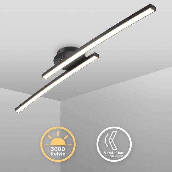 LED Deckenleuchte, schwarz, 2xLED/6W