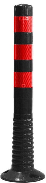 UvV Absperrpfosten flexibel 75 cm, schwarz mit Reflexfolie in vielen Farben / rot