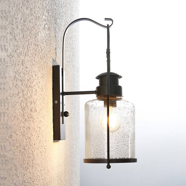 Wandleuchte mit Glasbehälter