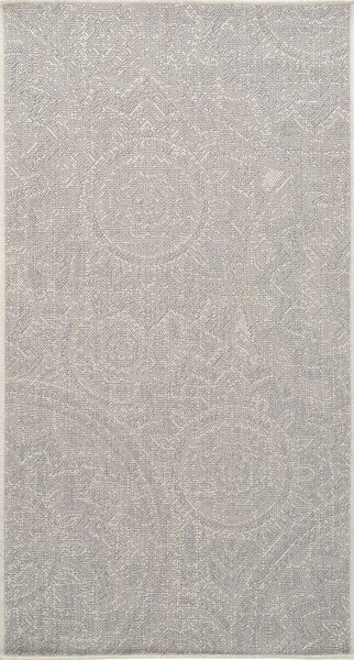 In-/Outdoor-Teppich Elfenbein/Grau 80x150 cm KELLY