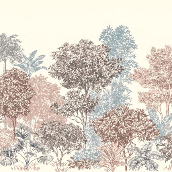 Tapete mit Baum- und Pflanzenmuster