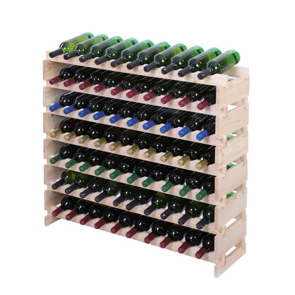 Weinregal VINOTECA FLEX PRO HxBxT 93x103x28cm 70 Flaschen auf 7 Ebene Massives Kiefernholz Natur unbehandelt