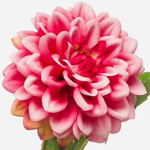 Künstliche Dahlie pink, Blütenkopf aus Textilmaterial.