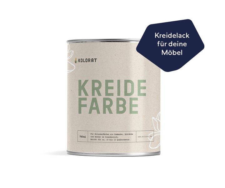 Kolorat Kreidefarbe für Möbel - ein mildes Salbeigrün - Farbton Salbeiwind Nr. 127. Matter Kreidelack für innen - Möbellack, Möbelfarbe - Holzfarbe - Kreidefarbe für Holz