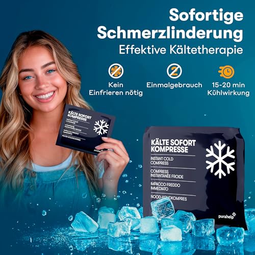 Kühlpads zum Knicken (10 Stück) - 12 x 15 cm - Sofort Kältekompresse für Erste Hilfe - Einweg Kühlpack für Verletzungen und Schwellungen - Praktische Einmal Kühlpacks für Sport, Outdoor und Notfälle