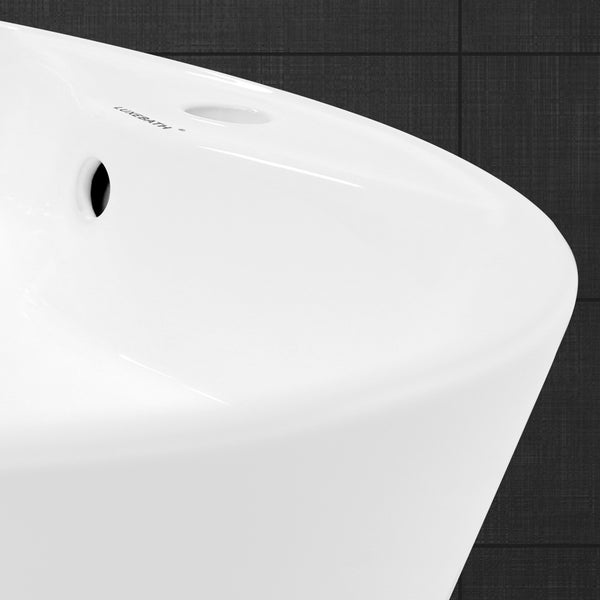 ECD Germany Waschbecken Waschtisch Ø 460 x 155 mm aus Keramik Rund Weiß - Aufsatzbecken Aufsatzwaschbecken Handwaschbecken Aufsatzwaschtisch Spülbecken Becken Wasserfall Waschschale Waschschüssel