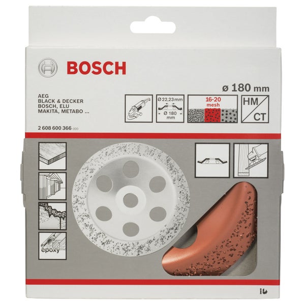Bosch Hartmetalltopfscheibe, 180 x 22,23 mm, mittel, schräg -2608600366