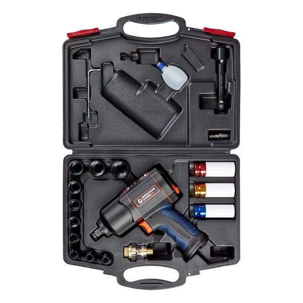 Werkzeug Store24 Druckluft-Schlagschrauber Set im Werkzeugkoffer