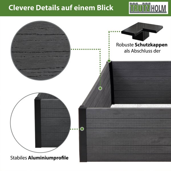 Hochbeet Beeteinfassung mit Wühlmausgitter 100x100x56 cm ca. 516 Liter Holzoptik Komposter