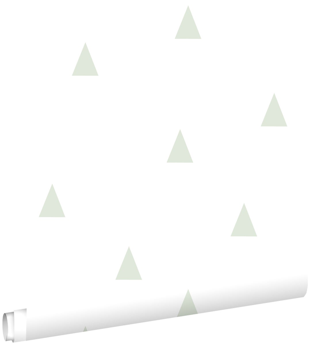 ESTAhome Tapete grafische kleine Dreiecke Mintgrün und Weiß - 53 cm x 10,05 m - 128868