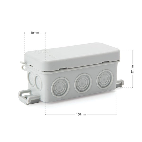 Abzweigdose mit den Maßen 100 mm x 40 mm x 37 mm