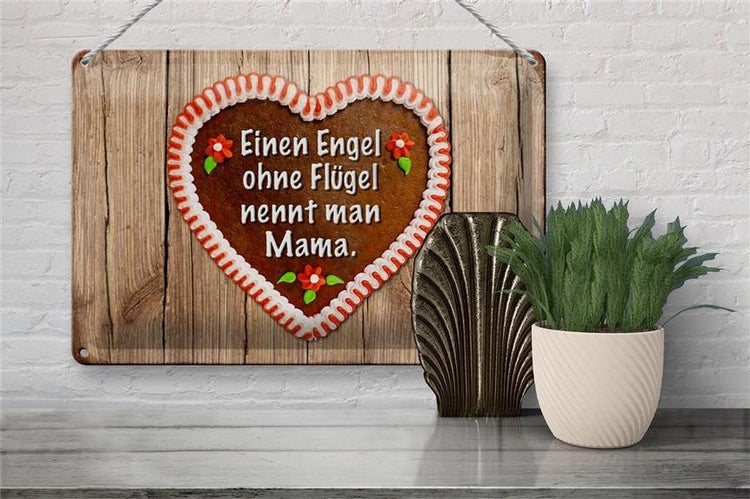 Blechschild Spruch 30x20cm Engel ohne Flügel nennt man Mama