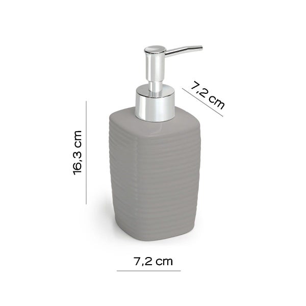 Keramik Flüssigseifenspender 240 ml, grau | Calla