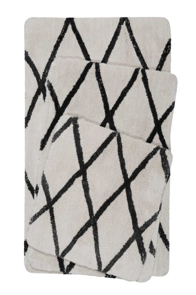 Badteppich Creme Schwarz San Bosa Homie Living 55x65 cm