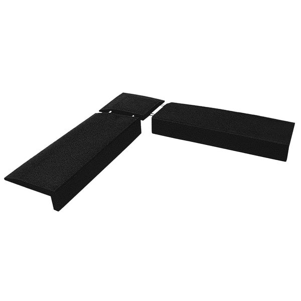 Eckstück Gummikantenverschlussband L-förmig - 40x40 cm - Schwarz