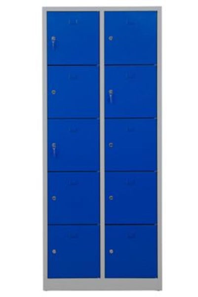 PROREGAL Schließfachschrank Falcon Medium HxBxT 190 x 80 x 45 cm Zylinderschloss Grau-Blau