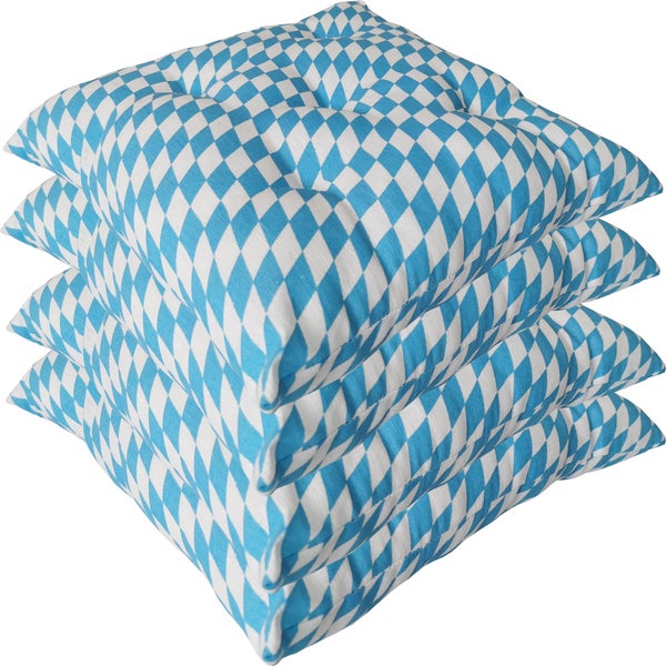 NYVI Stuhlkissen für Gartenstühle 38x38 cm 4er Set Bayrischblau