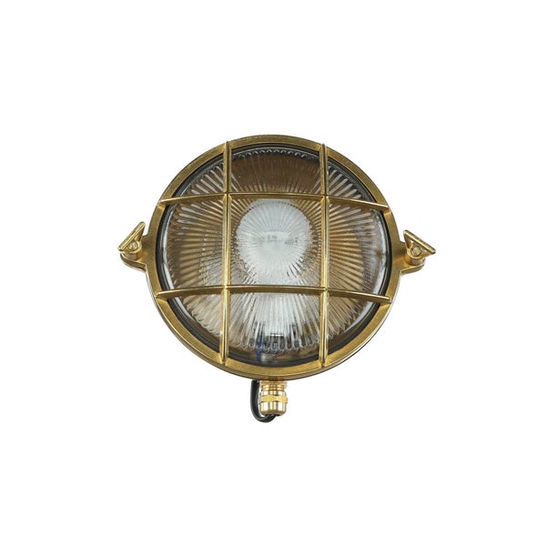 Runde Wandleuchte mit Schutzgitter
