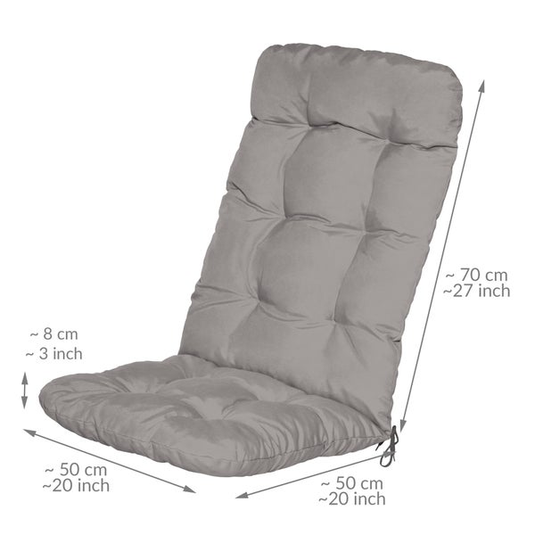 Beautissu Flair HL Hochlehner 120x50x8cm Hellgrau